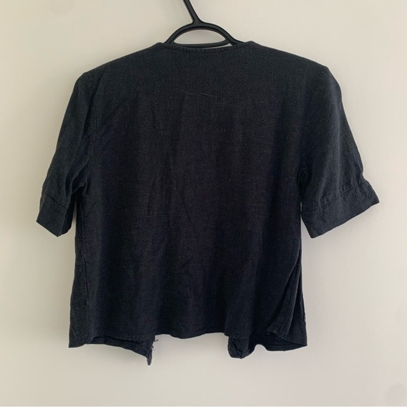 TOPSHOP button up top, black - Picture 2 of 3